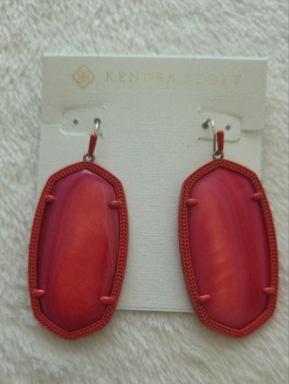 Kendra Scott Matte Danielle Red Mother Of Pearl Earrings